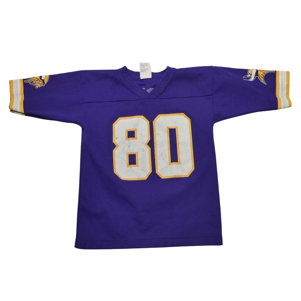 Vintage Minnesota Vikings Football Jersey Boys 7 Purple NFL GTS Carter 80 90s